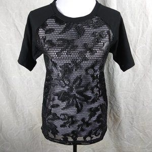 Aquamar M Black Vine Applique T